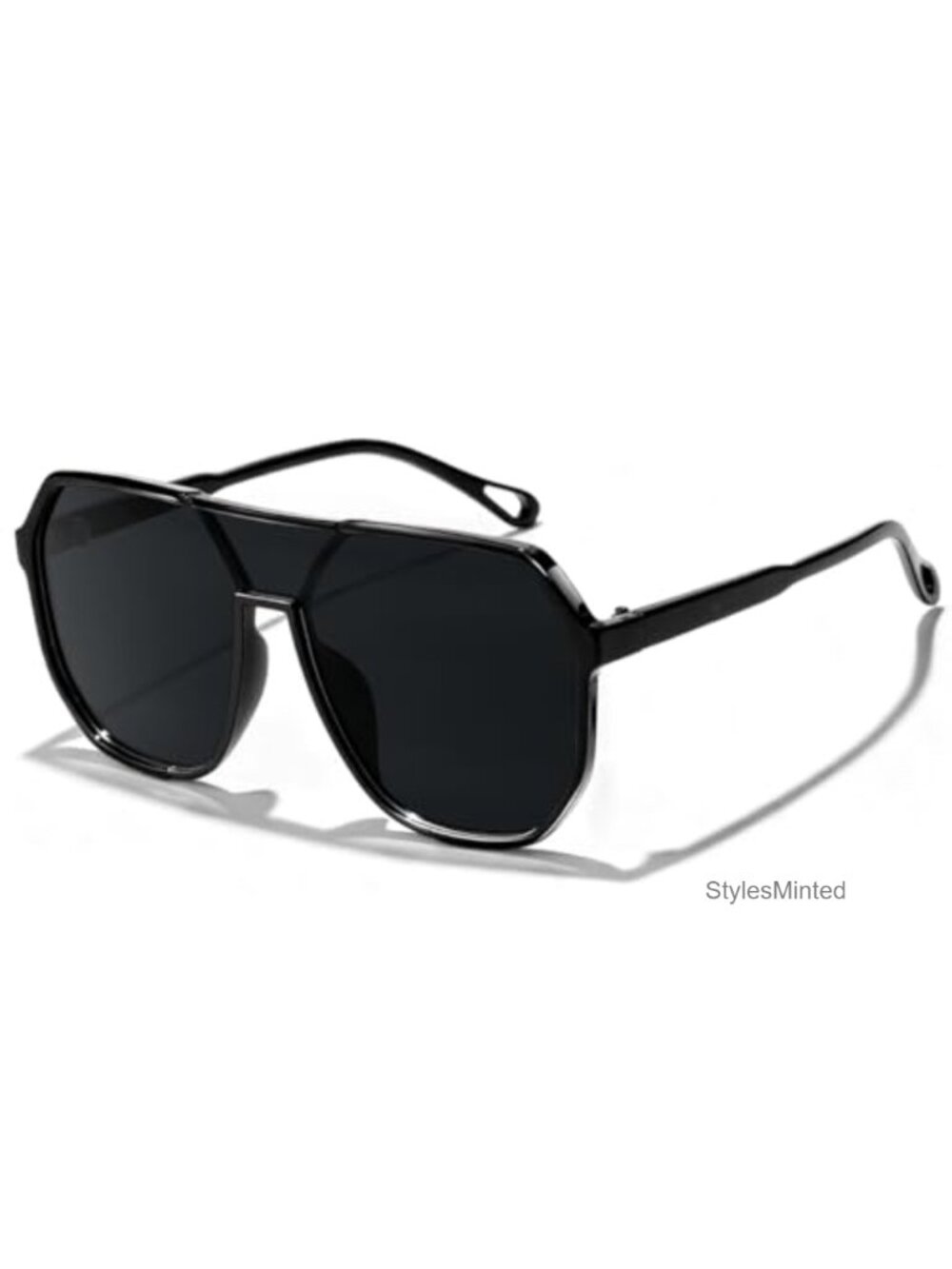 Oversized Square Aviator Sunglasses with UV400 Protection